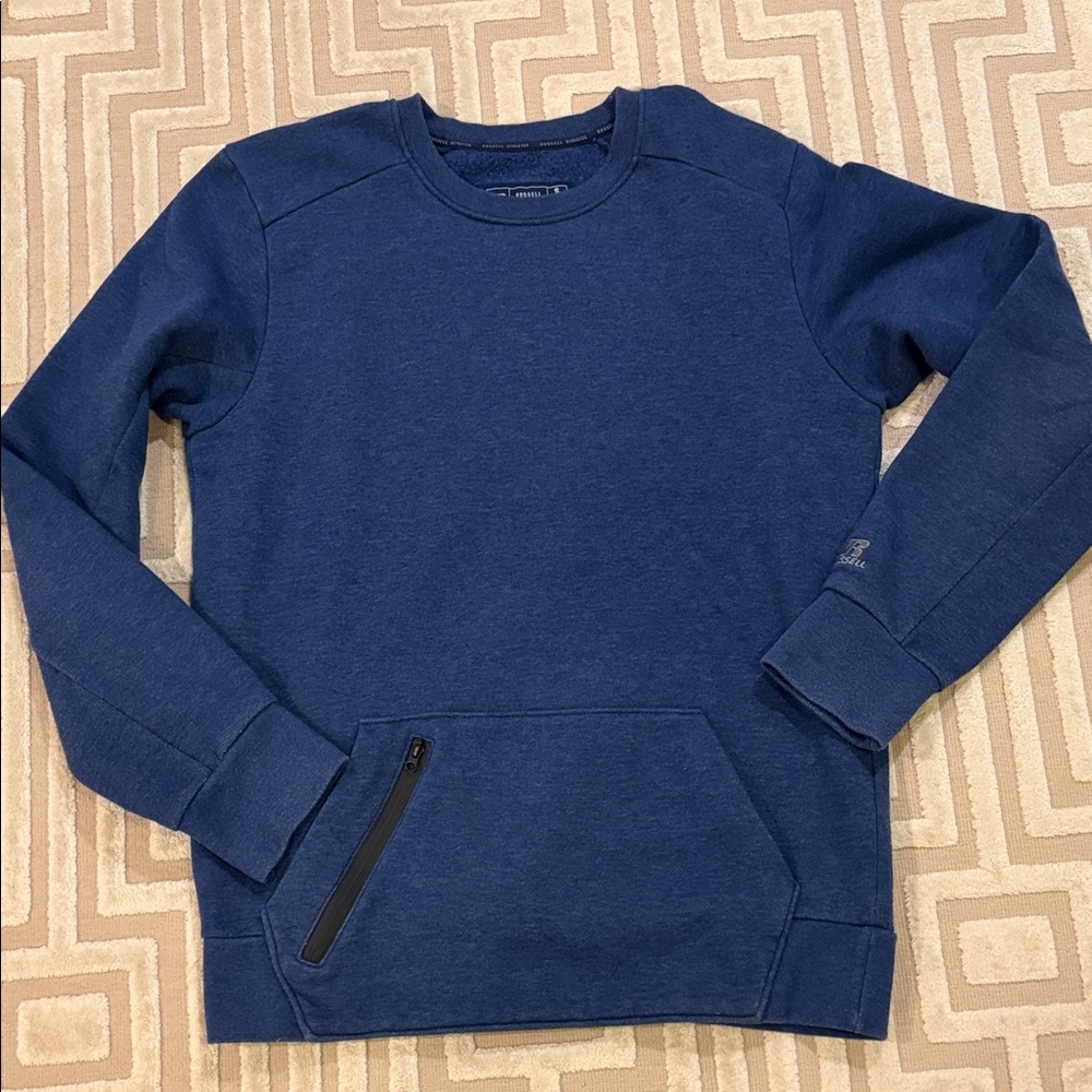 Russell athletic crew neck sweatshirt with zippered front pocket